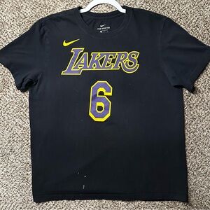 Nike Los Angeles Lakers LeBron James #6 Black Tee